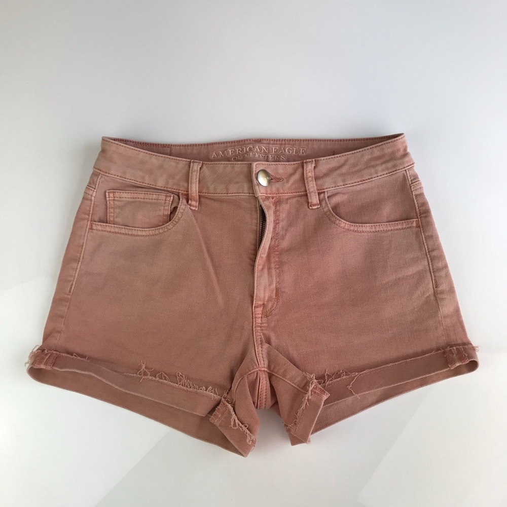 American Eagle blush/pink super stretch shorts 8